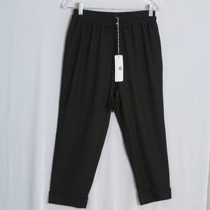 NWT Annie Griffin Black James Tie-Waist Crop Pants Size S MSRP $187